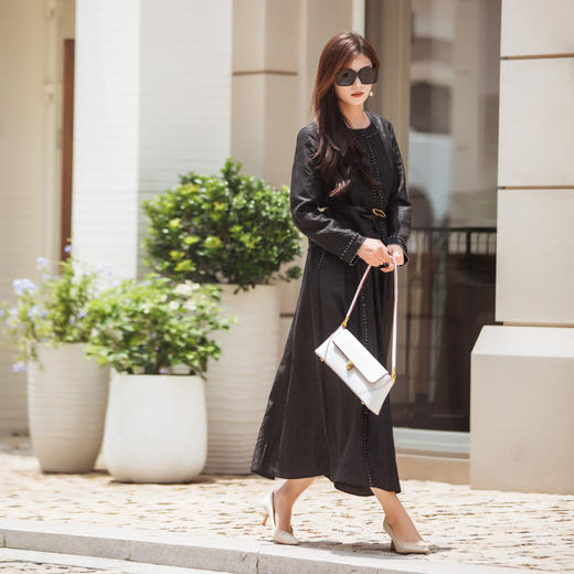 【林栖设计小店】（现货）【非遗香云纱】桑蚕丝半身裙2025秋季新款手工串珠裙子女T1953245 商品图3