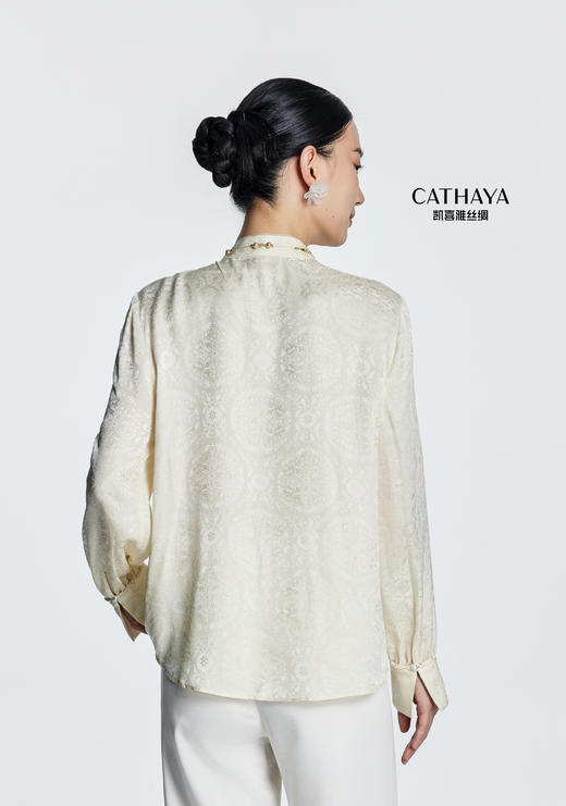 凯喜雅 新中式长袖衬衫 100%桑蚕丝 商品图2