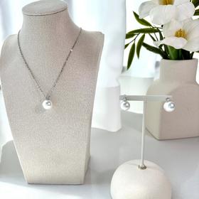 【CILK戴妃款耳钉项链三件套】珍珠温润有光泽 自带贵气感 简约百搭