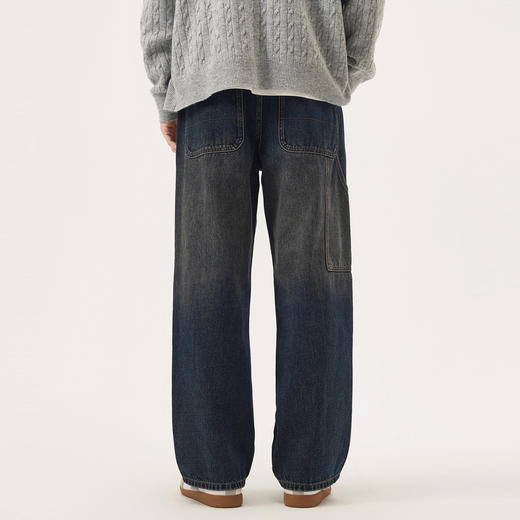 gxg.jeans男装  时尚水洗擦色潮流美式复古时尚牛仔长裤 25秋新品 商品图2