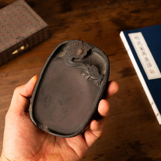 清	金蟾望月诗文端砚 商品图3