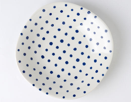 Indigo 白底蓝点圆角盘 商品图0