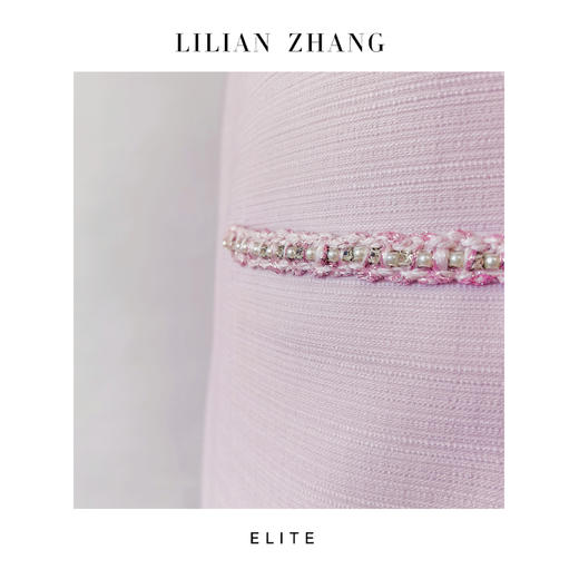 E“定制”——静奢风“风尚之选”雾粉法式优雅嵌边织带连衣裙 2501065 商品图3