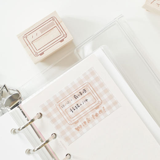 白日几何 兔绵绵系列木头印章 烘焙教室 单枚 生活记录 手帐可爱印章 商品图2