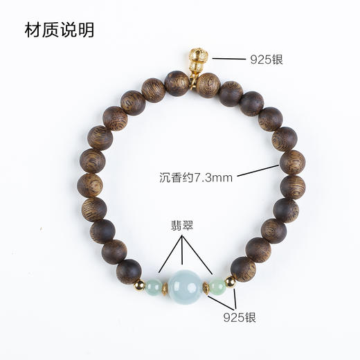 xy0475沉香+翡翠葫芦手串 商品图10