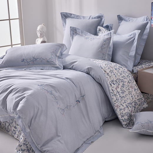 多喜爱 全棉斜纹四件套 花枝嫚嫚 【芬纳诺抗菌】【精致刺绣】【精致花边】【精美礼盒】耐洗耐用 不易起球 商品图2