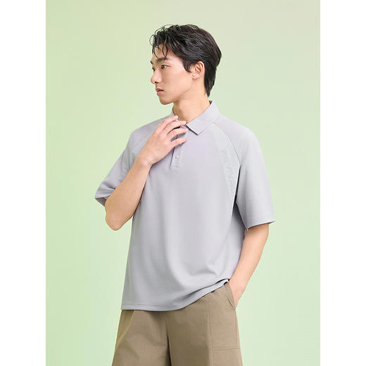 GXG男装 肩部拼接肌理透气polo衫男士休闲上衣翻领短袖 25夏新品 商品图3