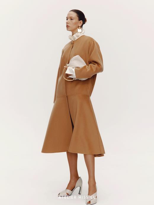 【巴洛克幕曲】绵羊毛双面呢大裙摆大衣外套 商品图1