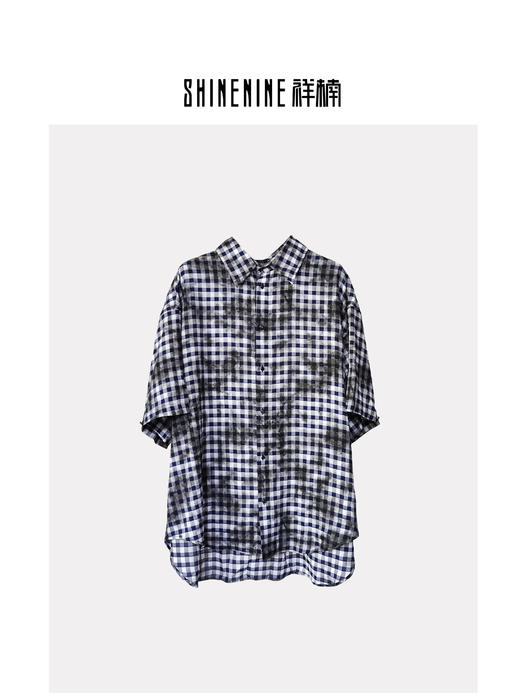 W422822200格纹短袖衬衫 商品图0