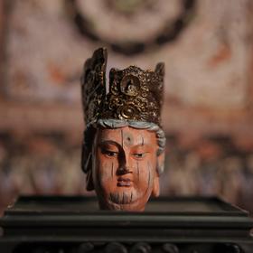 彩绘木雕菩萨头像冰箱贴摆件文创礼品树脂材质旅行纪念品伴手礼