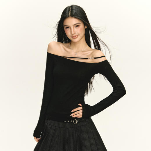 Ariseism 美式复古设计感长袖T恤女秋季新款辣妹修身上衣 商品图2