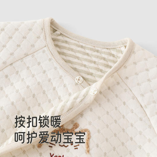 【商场同款】英氏新生宝宝纯棉半背衣秋冬初生婴儿保暖和尚服上衣 商品图3