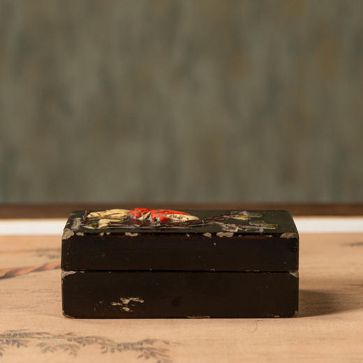 清	大漆百宝嵌松下童子盖盒 商品图4