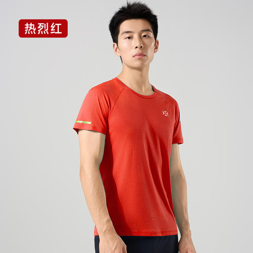 有为者男女款呼吸方格圆领速干短袖轻薄吸汗T恤透气跑步服动感风HM-DX001 商品图11