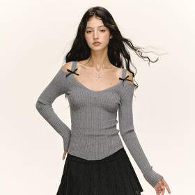 Ariseism 美式复古设计感毛针织衫女秋季新款辣妹修身上衣