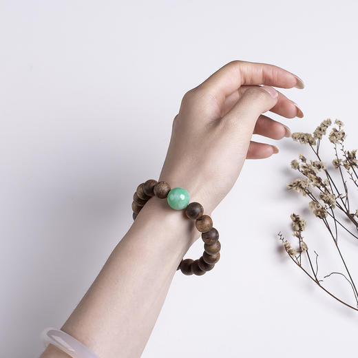 xy0480沉香+翡翠10mm大手串 商品图9