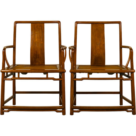 清	黄花梨扇面形南官帽椅（一对） 商品图5