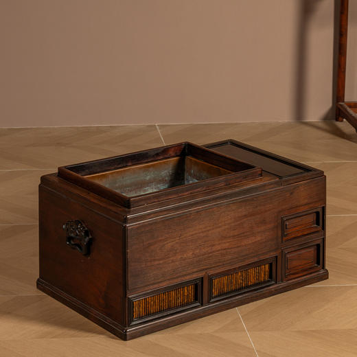 清	红木嵌湘妃竹炭火盆 商品图2