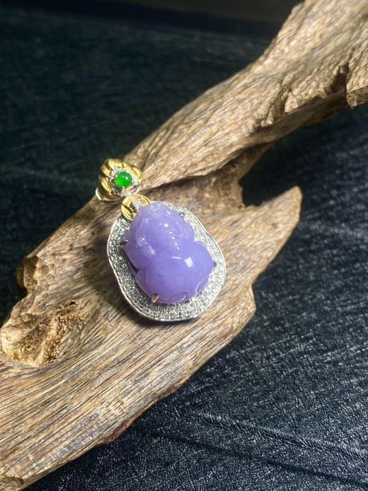 【FC0026】18K金镶嵌翡翠紫貔貅吊坠 紫气东来 招财纳福 商品图2