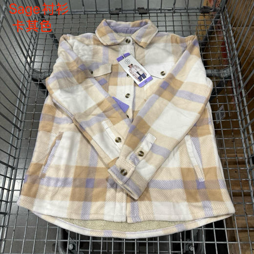 2025最新款来了，太好穿了！Sage女士百搭长袖保暖法兰绒抓绒格子衬衫，美国直邮特价230元🉐包税包邮到手🔥 商品图2