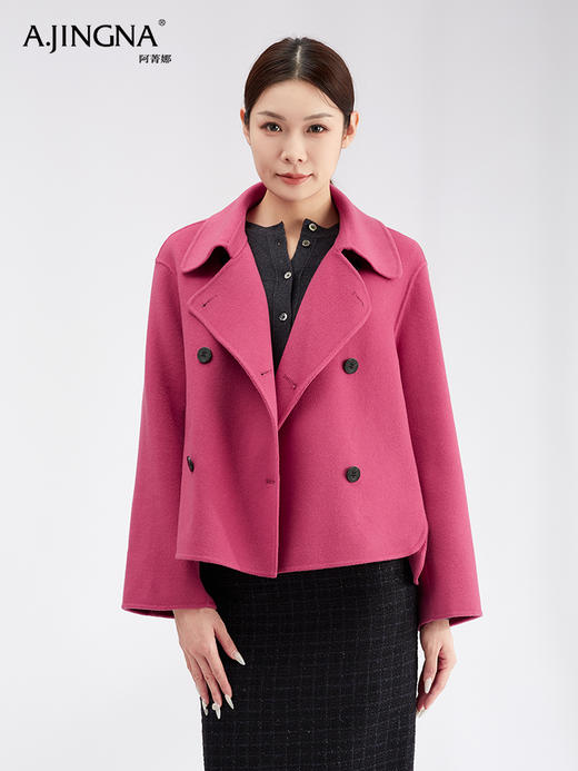 【商城同款】阿菁娜率性香风羊毛短款大衣F30D211039 商品图1