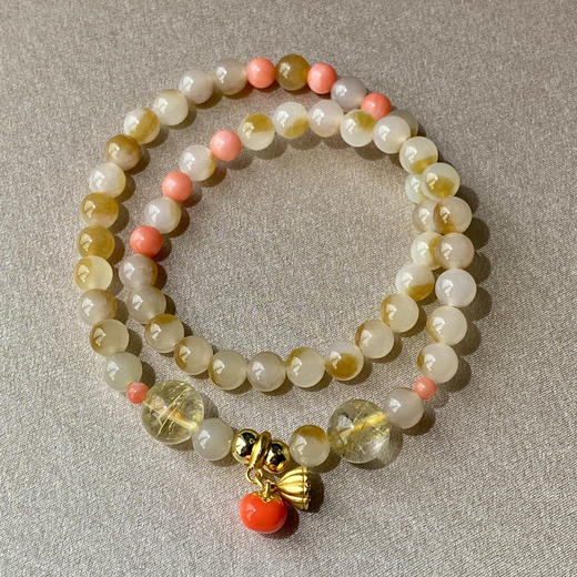 和田玉（半糖）6mm玉珠（圆珠）手绕 商品图3