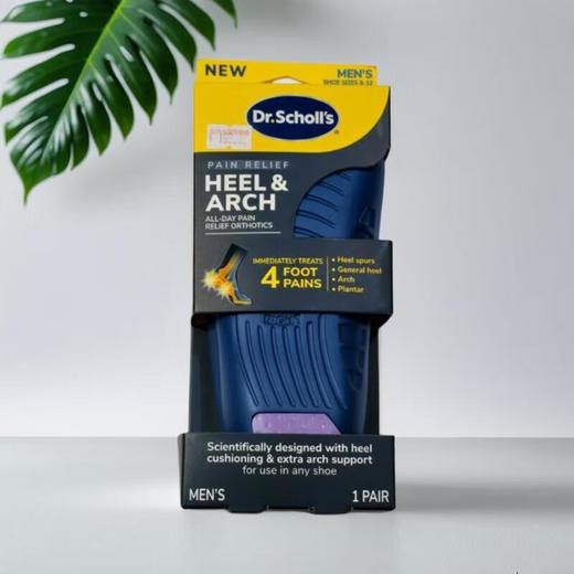 美国进口爽健Dr.Scholls-足跟足弓舒适鞋垫-男款 1双/盒 商品图0