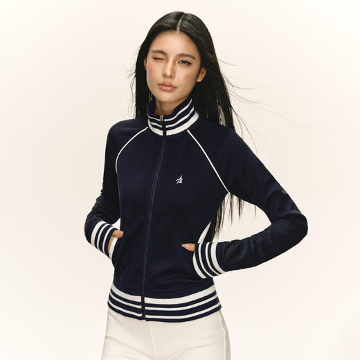 Ariseism 美式复古修身立领外套女秋季新款夹克上衣 商品图0