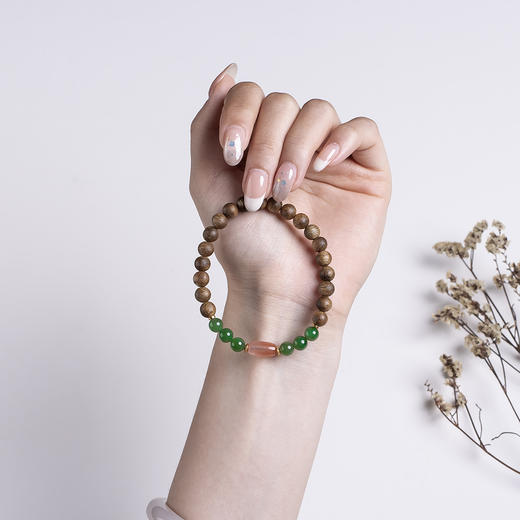 xy0478沉香+碧玉南红手串 商品图7