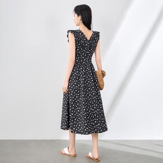 「高货wl」全新升级【铂金会员330/天猫439/差价109】(92326)洛诗琳法式清新印花连衣裙2025夏季飞飞袖减龄碎花长裙 商品图1