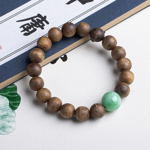 xy0480沉香+翡翠10mm大手串 商品图4