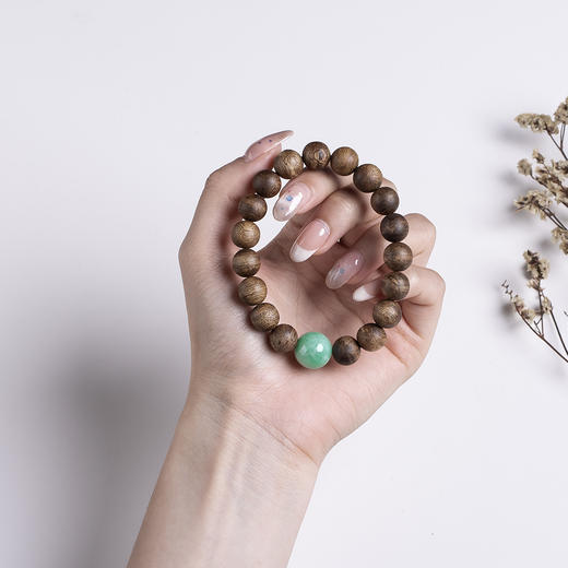 xy0480沉香+翡翠10mm大手串 商品图8