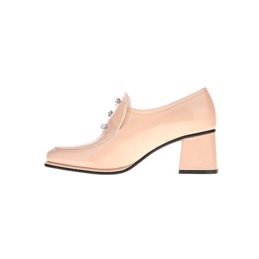 sheme新生系列女士漆皮高跟乐福鞋E型水晶扣件休闲时尚可定制 商品图7