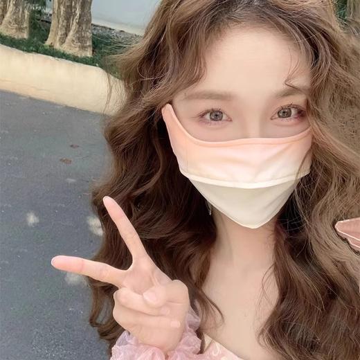 防晒口罩女防紫外线防尘春夏季薄款渐变色冰丝脸罩腮红护眼角面罩 商品图3