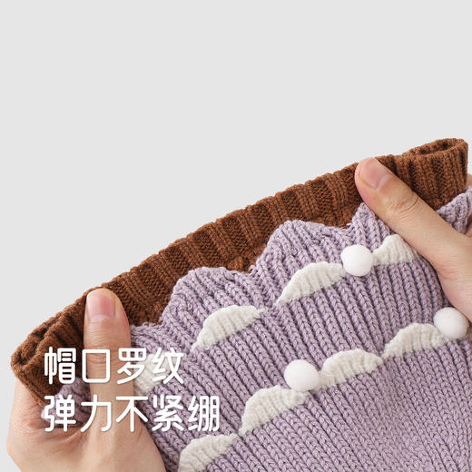 【商场同款】英氏女童帽子秋冬新款宝宝毛线帽绵羊毛保暖套头帽 商品图2