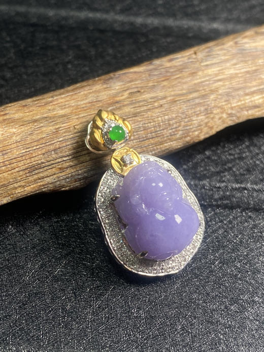 【FC0026】18K金镶嵌翡翠紫貔貅吊坠 紫气东来 招财纳福 商品图0