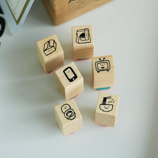 白日几何 卡乐鹅系列木头印章 单枚 生活记录 手帐可爱印章 日常 外卖 快递 商品图2
