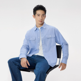 佐丹奴牛津纺衬衫男新款纯棉双口袋男士帅气通勤长袖衬衫01045032