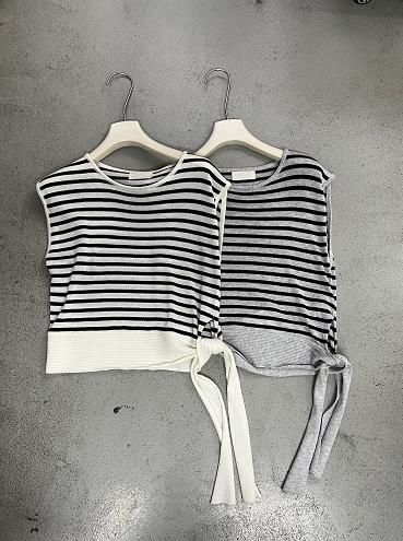 【门店同款】ENJOY夏季侧系带条纹针织衫 163495597 商品图1