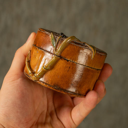 清	仿生瓷竹节印盒 商品图4