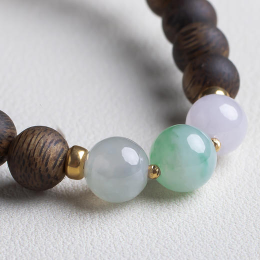 xy0477沉香+翡翠蟹钳手串 商品图6