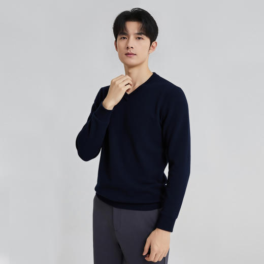 【100%绵羊毛】圣得西男士基础款型重磅针织衫2025秋季新款百搭毛衣 商品图13