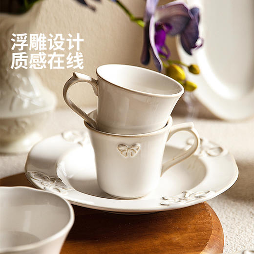 摩登主妇法式浮雕餐具碗碟家用盘子2025新款高颜值碗具一人食餐盘 商品图2
