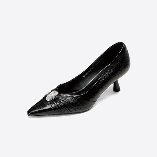 Westory2025年秋季尖头高跟捏褶设计V口通勤百搭浅口单鞋S25CE76371 商品图2