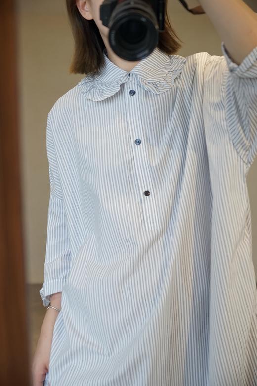 （g）细条纹衬衫领连衣裙 商品图3