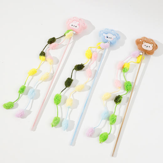 逗猫棒 猫爪绒球自嗨逗趣猫玩具逗猫杆 长约40cm 猫玩具批发 商品图5