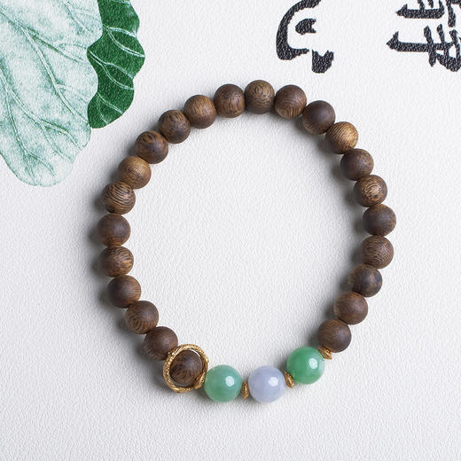 xy0476沉香+翡翠转运手串 商品图1