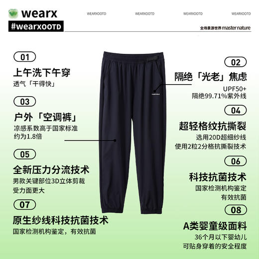 【大牌清仓 自研快干面料 轻薄耐磨抗撕裂】完型小冰格超薄速干空调裤1件 商品图4