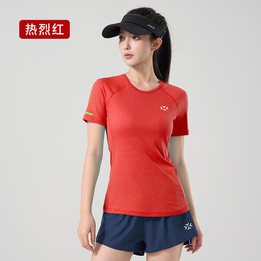有为者男女款呼吸方格圆领速干短袖轻薄吸汗T恤透气跑步服动感风HM-DX001 商品图0