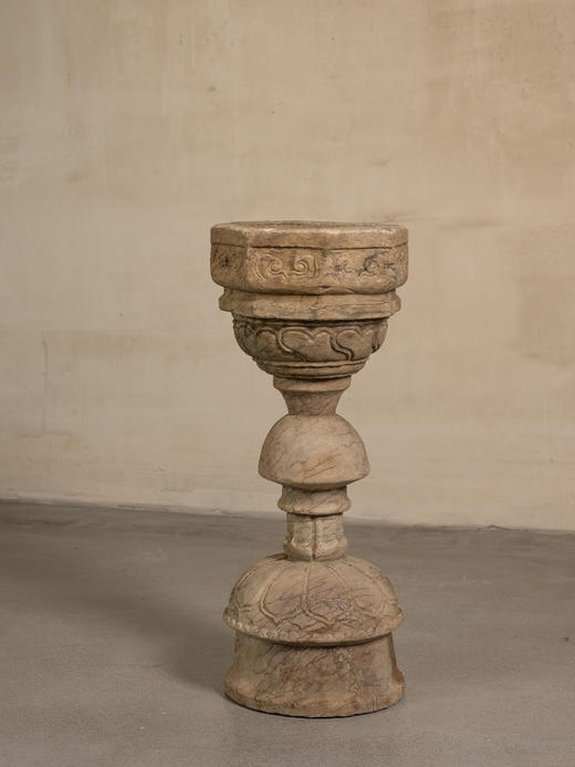 清	石雕云纹莲台花几 商品图2